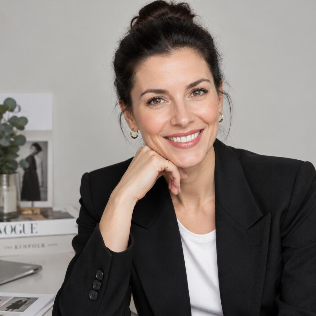 Portrait of a smiling woman with dark hair
